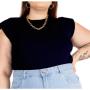 Imagem de Blusa t-shirt muscle plus size feminina fashion Viscolaycra moda casual