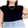 Imagem de Blusa t-shirt muscle plus size feminina fashion viscolycra cavada