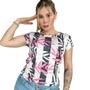 Imagem de Blusa T-Shirt Roupas Moda Feminina Estampa Folhagem