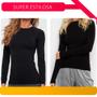 Imagem de Blusa Térmica Camiseta Feminina Segunda Pele Flanelada