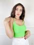 Imagem de Blusa top Cropped neon poliéster alça extrafina moda gringa feminina blogueira