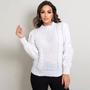 Imagem de Blusa Tricot Feminina Suéter Inverno Quentinho Lã Tendencia Confortável Colorido Moda Luxuosa Blogueira Tiktok