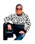 Imagem de Blusa Tricot Plus Size Frio Onça Inverno Moda Cores Grande