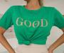 Imagem de Blusa tshirt feminina viscolycra Good vibes gola rasa