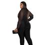 Imagem de Blusa Tule Transparente Plus Size Manga Longa