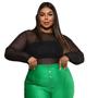 Imagem de Blusa Tule Transparente Plus Size Manga Longa