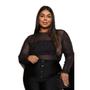 Imagem de Blusa Tule Transparente Plus Size Manga Longa