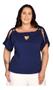 Imagem de Blusas Elegantes Plus Size Feminina Social Com Argolas e Ombros Abertos