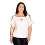 Imagem de Blusas Elegantes Plus Size Feminina Social Com Argolas e Ombros Abertos