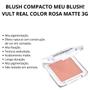 Imagem de Blush Compacto Meu Blush! Vult Real Color Rosa Matte 3g