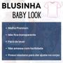 Imagem de Blusinha Baby Look Feminina Com Elastano Malha Premium