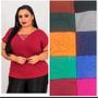 Imagem de Blusinha Blusa Feminina Plus Size Com Detalhes Na Gola