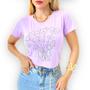 Imagem de Blusinha Cropped Feminina Camiseta T-Shirt Blusa Estilosa