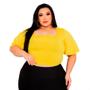 Imagem de Blusinha Feminina Blusa Plus Size Cropped Manguinha