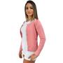 Imagem de Blusinha Feminina Cardigan Rosa de Manga Longa em Algodão