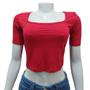 Imagem de Blusinha feminina lunender 000394 cropped manga curta malha viscose