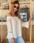 Imagem de Blusinha Feminino Ciganinha Detalhes Renda Guipir Manga Longa Ombro a Ombro ref 2748