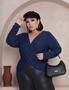 Imagem de Blusinha manga longa transpassada Rebeca em viscolicra plus size