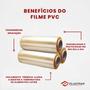 Imagem de Bobina Rolo Filme Pvc 38 Cm X 1000 Metros Resistente Largo e Longo para Proteção