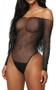 Imagem de Body Arrastão Transparente Strass Brilhoso 