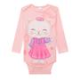 Imagem de Body Bebê Kukiê Gatinha e Strass Cotton ML Rosa - 70453