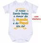 Imagem de body bebê nosso santo bateu o amor da mamãe e do papai sou eu cód 1272