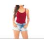 Imagem de Body blusa feminino alça fina com bojo decote nas costas poliéster estilo blogueira