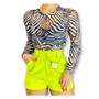 Imagem de Body blusa feminino tule zebra manga longa estilo blogueira