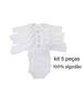 Imagem de Body  branco bebê 100% algodão kit c/ 5 peças
