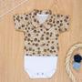 Imagem de Body camisa curto de bebê em tricoline love my pet bege