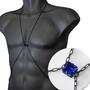 Imagem de Body Chain Masculino com Pedra Safira Azul