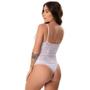 Imagem de Body Decotado Lingerie Costa Nua Feminino Sensual De Renda Transparente Sexy Moda Íntima Uma Alça