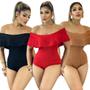 Imagem de Body Estilo Ciganinha Decote Ombro a Ombro Valoriza a Silhueta Toque Macio ao Corpo e Elegante