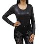 Imagem de Body Feminino Cirrê Manga Longa com Strass Texas Ranch 36217