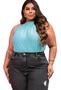 Imagem de Body feminino gola alta cavado drapeado plus size