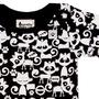 Imagem de Body Gorette The Cat Manga Longa Gatinhos Branco/Preto