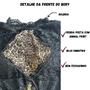 Imagem de Body Greece Manga Longa Rendado Com Bojo Detalhes Animal Print