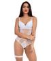 Imagem de Body IMI Lingerie Tule Renda  Aberto Nas Costas Perneira Amore Branco