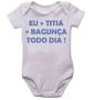 Imagem de Body infantil eu + titia = bagunça todo dia roupa de bebe