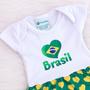 Imagem de Body Infantil Vestido Brasil Torcida Baby Princesa Copa Do Mundo