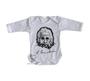 Imagem de body nenê criança roupa bebê manga longa Albert Einstein rosto