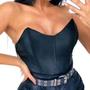 Imagem de Body sem alça Cirre modelo morcego pontas Corselet com Bojo