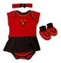 Imagem de Body Sport Recife Bebe + Pantufa + Lacinho Menina Oficial - Vermelho-Preto - GG (9-12 meses)