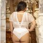 Imagem de Body Super Luxo Plus Size Com Tule E Elastano, Acompanha Sutiã Com Bojo