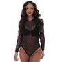 Imagem de Body Tule Poa  Fristyle Manga Longa Transparente Feminino