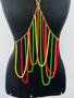 Imagem de BodyChain banhado a Ouro colorida Neon Festival festa carnaval