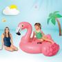 Imagem de Boia bote inflável flamingo infantil + bomba elétrica