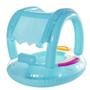 Imagem de Boia bote inflavel infantil bebe com cobertura proteção para piscina