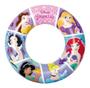 Imagem de Boia circular infantil de princesa Disney perfeita para a praia e piscina com 56 cm de diâmetro