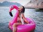 Imagem de Boia Flamingo Inflável Anel Ring 120Cm Grande Piscina